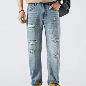 Men's Distressed Loose Fit Jeans
